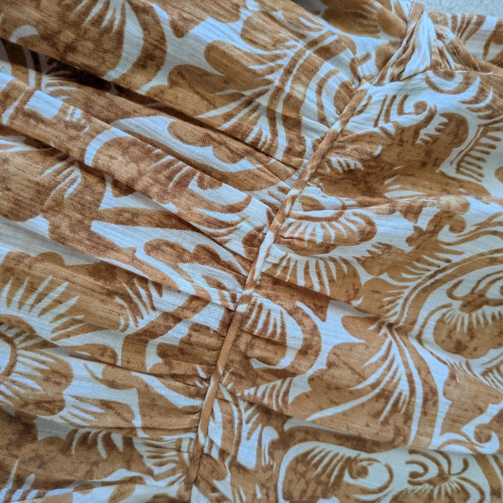 Dianne Von Furstenburg strapless Ikat Watercolor Gauzy knee dress - Picture 3 of 5